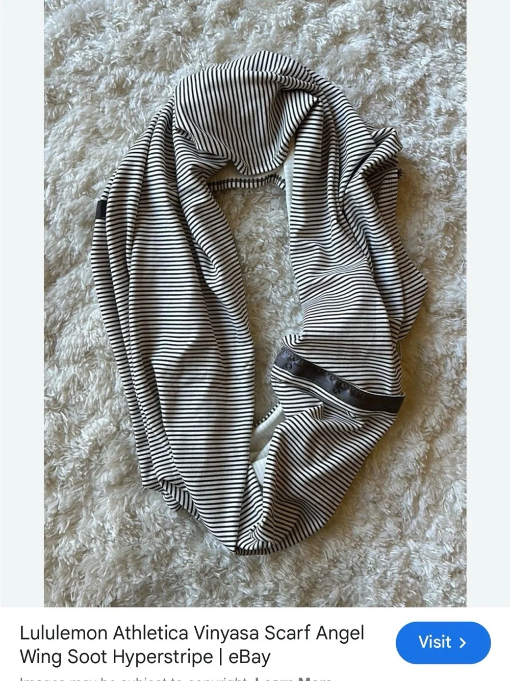 Lululemon Vinyasa Striped Black and White Wrap Shawl